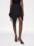 Lace Stitching A-shaped Arrangement Irregular Skirts