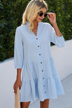 Silvia Minimalist Checked V Neck Dress Elevated Occasion Wear
