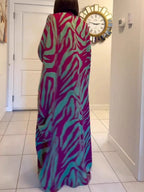 Printed Cloak Cardigan Leisure Robe Maxi Dresses
