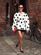 Puff Dot V Neck Blazer