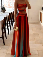 Fashionable And Sexy Gradient Color Casual Long Dress