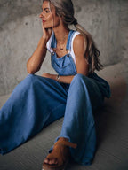 Denim Loose Pocket Jumpsuit