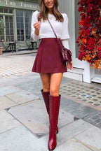 Crewneck Puff Sleeves Cozy Knit Top