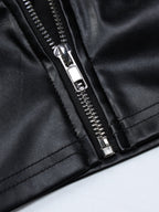 PU Leather Strappy Navel Tank Top