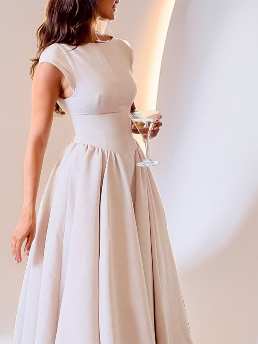 Solid Color Sleeveless Sexy Backless Long Dress