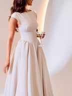 Solid Color Sleeveless Sexy Backless Long Dress