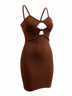 Hollow Out Slim Fit Hip Body Spaghetti Strap Backless Mini&Short Dresses