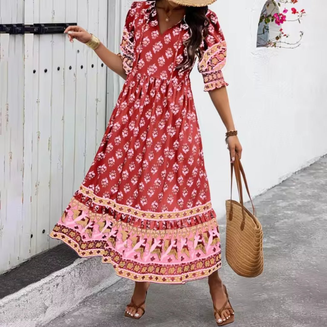 | Elegant Dress in Sunset Breeze