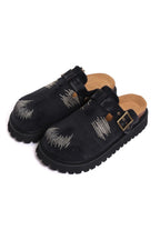 Distressed Denim Closed-toe Slip-on Flat