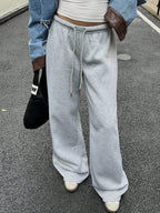 Drawstring Relaxed Exercise Mid-low Waist Sweatpants