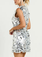 Sequins Sleeveless Slim-fit Mini&Short Dresses
