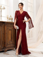 Sexy Slim-fit Fishtail Banquet Slit Evening Dress Maxi Dresses