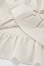 Halter Neck Tiered Cotton Linen Mini Dress