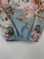 Floral Print V-neck Lantern Sleeves Maxi Dresses