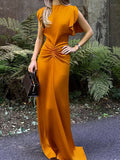 Sleeveless Ruffle Gathering Mopping Parties Maxi Dresses
