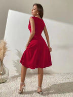 Crew Neck Beading Sleeveless Commuting Mini&Short Dresses