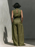 Cotton And Linen Sleeveless Trousers Casual Two-piece Set