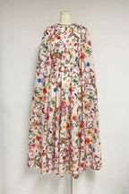 Gloria Statement Round Neck Cape Sleeve Maxi Dress Boutique Collection