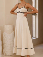 Camisoles Color Matching Color-blocked Hollow Vacation And Leisure Maxi Dresses