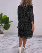 Verónica Chic Dress with Dot Print Silhouette Collection