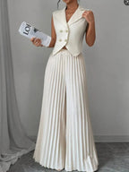 Pleated Pants Vest Grace Commuting Set 2-piece Sets