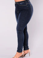Whitening Stretch Plus Size Slimming Pencil Pants Jeans