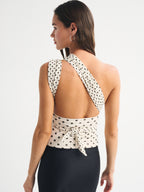 Polka Dots Neckband Cross Straps Backless Tank Tops