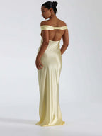 Mermaid Satin Off-shoulder Long Dress