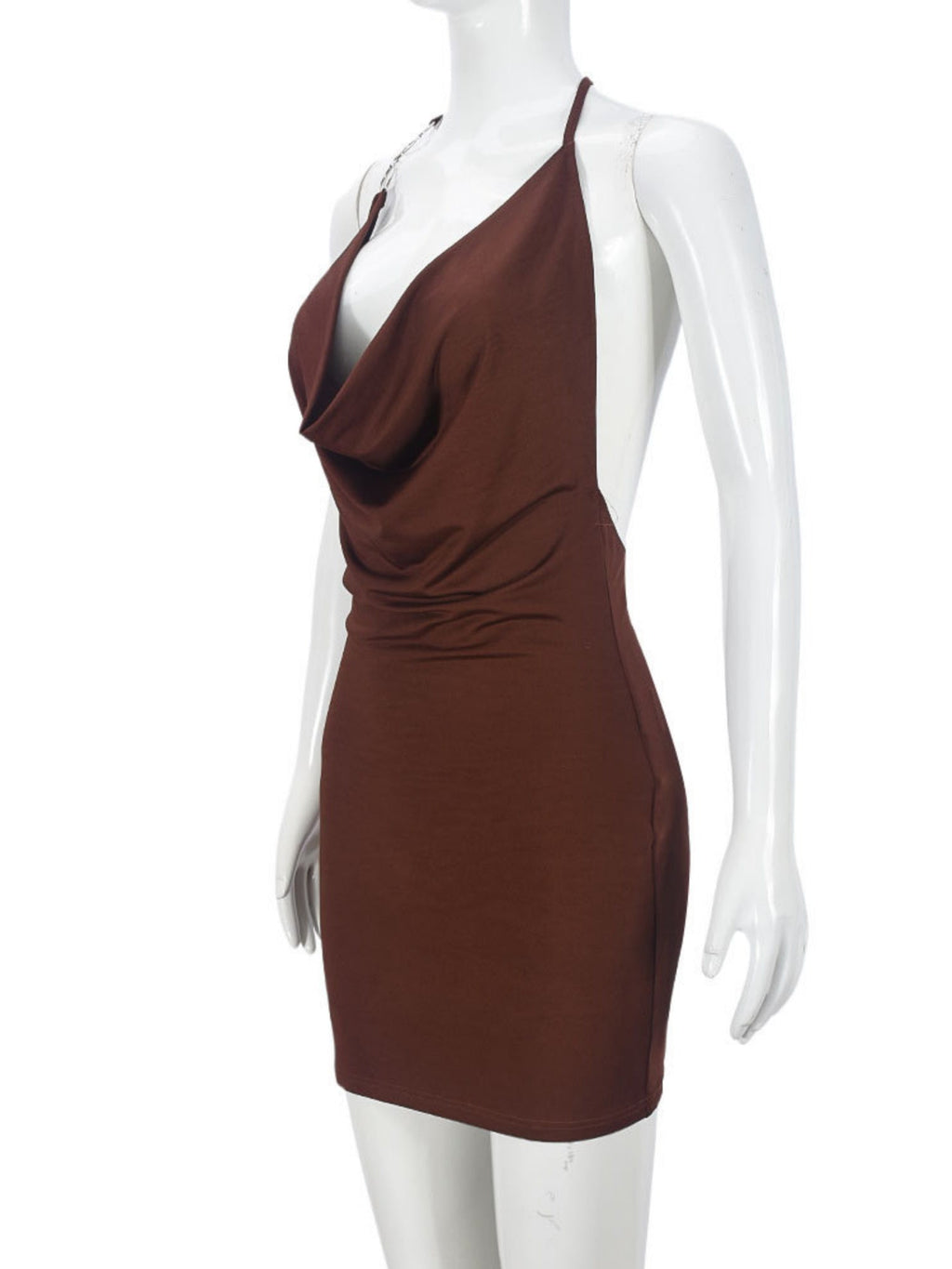 Deep V-neck Exposed Backpack Buttocks Camisoles Mini&Short Dresses