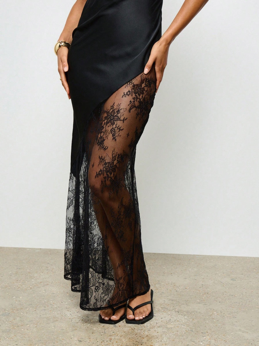 Tube Top Lace Splicing Grace Romantic Parties Midi Dresses