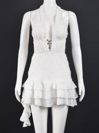 Hollow Out Deep V Neck Strap Tutu Backless Mini&Short Dresses