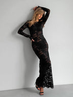 Bodycon Cutout Sexy Lace Fishtail Parties Lace Maxi Dresses