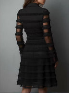 Turtleneck Tight Fit Temperament Slit Formal Dress Maxi Dresses