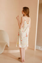 Nahir Exclusive Printed Camisole Dress with Crossed Straps At the Back Designer Edit