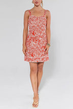 Sleeveless Printed Mini Holiday Dress