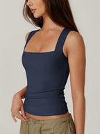 Square Collar Slim-fit Tank Top