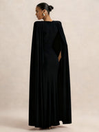 Cloak Style Longline Temperament Crew Neck Grace Maxi Dresses