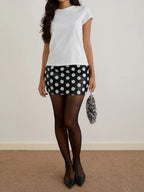 Sequins Polka Dots Hip Wrap Short Skirt