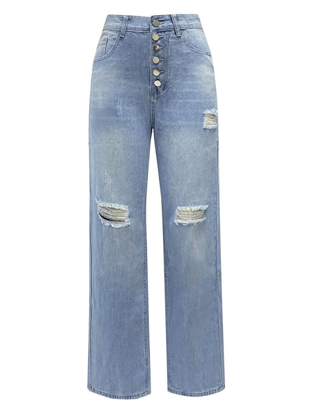 Hole Washed Loose-fit Jeans