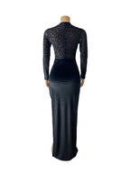 Leopard Print Velvet Sexy See-through Two-piece Set Bodysuit/Pants