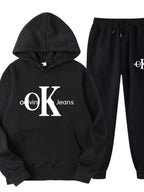 Sports Printed Hoodies Sweatpants 2-piece Sets