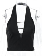 Hollow Out Neckband Straps Backless Tank Tops