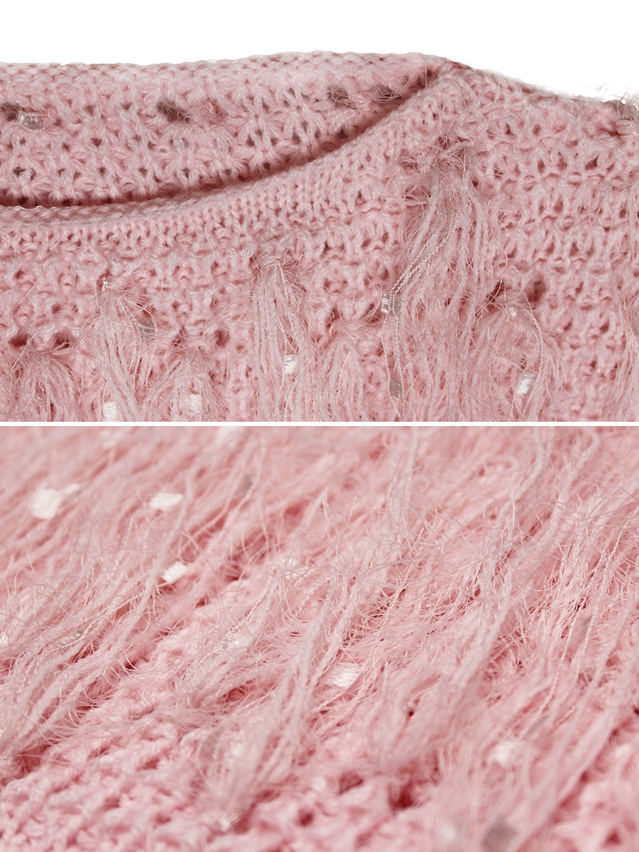 Tassel Knitting Hood Sweaters