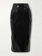 Glossy PU Leather Zippered Hip-covering Skirts