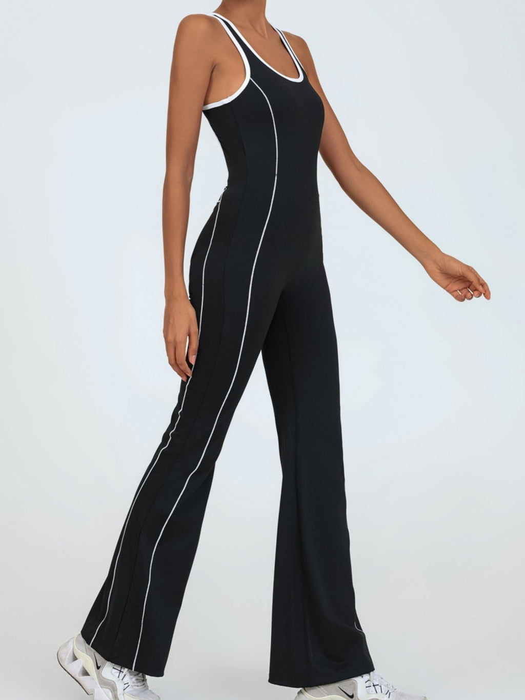 Color-blocked Backless Fitness Exercise Bodysuits