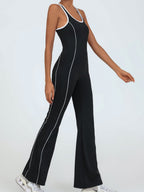 Color-blocked Backless Fitness Exercise Bodysuits