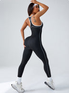 Color-blocked Beautiful Back Exercise And Fitness Yoga Jumpsuits