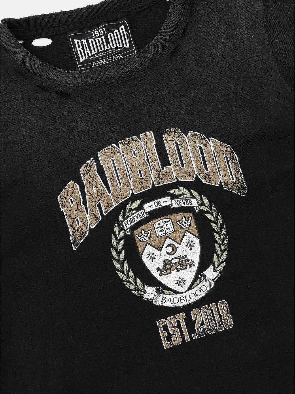 BADBLOOD Work Shop Printed Distressed T-shirts
