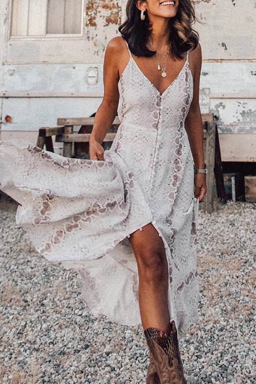 Snake Print V-Neck Tie Waist Flutter Sleeve Ruffle Hem Mini Dress