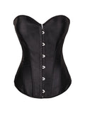 Glossy Solid Tie Back Breasted Corset Top